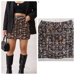 Free the Roses Size S Ruched Floral Eyelet Mini Skirt NWT Y2K